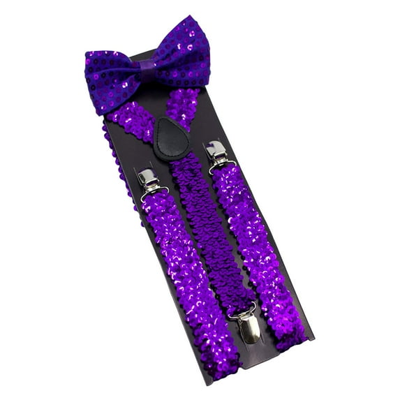 TYGHBN Sequins Straps with Bow Set Stage Performance Adjustable Elastic Elastic Back Straps Suspender Belt Work Suspenders for Women Suspender Clips Heavy Duty Fits 2" Material Ski Racing Suit Boys