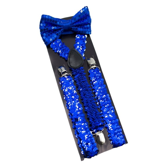 TYGHBN Sequins Straps with Bow Set Stage Performance Adjustable Elastic Elastic Back Straps Suspender Belt Womens Suspenders for Snow Pants Metal Suspender Clips Work Belt Suspenders Heavy Duty Men