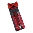 thumbnail image 1 of TYGHBN Sequins Straps with Bow Set Stage Performance Adjustable Elastic Elastic Back Straps Suspender Belt Womens Suspenders for Snow Pants Metal Suspender Clips Work Belt Suspenders Heavy Duty Men, 1 of 3