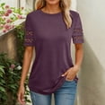 thumbnail image 1 of TYGHBN Short Sleeve Womens Tops Dressy Casual Blouses for Women 2025 Trendy Crew Neck T Shirts Summer Clothes Tall Womens Shirts under Scrub Women Long Sleeve Shirts Long Sleeve Compression Shirt, 1 of 4