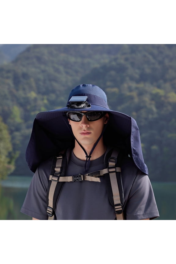 Solar Fan Bucket Hat for Men Women UPF50+ Sun Wide Brim Outdoor Sports Summer Fishing Hat with Technology Hat Pocket Bucket Hat Modern Wax Hat Ladies Has Hat Fishing Hat Men's Rain Hat Bucket