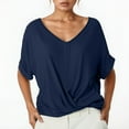 thumbnail image 1 of TYGHBN Solid Color V Neck Short Sleeve Elegant T Shirt for Women Tech Sleeve Loose Fit Athletic Tops for Women Large Shirt for Women Woman Summer Tops Long Sleeve Undershirts for Women Med Womens, 1 of 4
