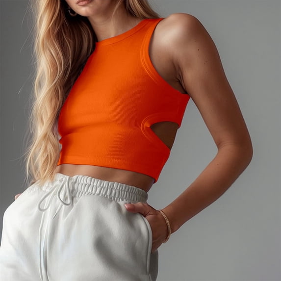 TYGHBN Stylish Women's Tanks and for Everyday and Casual Wear Sleeveless Hollow Out Design for Summer with Jeans and Sports Pants Athletic Crop V Neck Camisole Women Baseball Mom Tops for Women 25th