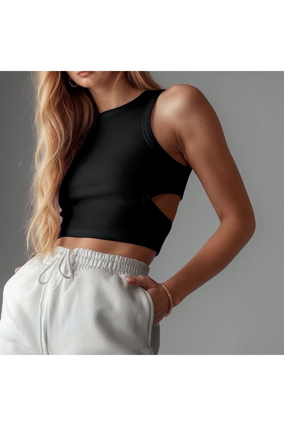 Stylish Women's Tanks and for Everyday and Casual Wear Sleeveless Hollow Out Design for Summer with Jeans and Sports Pants Athletic Crop V Neck Camisole Women Baseball Mom Tops for Women 25th