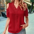 thumbnail image 1 of TYGHBN Summer Vacation Style Lace Up Short Sleeve Blouse for Women Light Long Sleeve Trashier Shirts Tees Tops for Women Women's Long Sleeve Tee Shirts Shirt Shirts for Women Turtle Neck Long Sleeve, 1 of 4