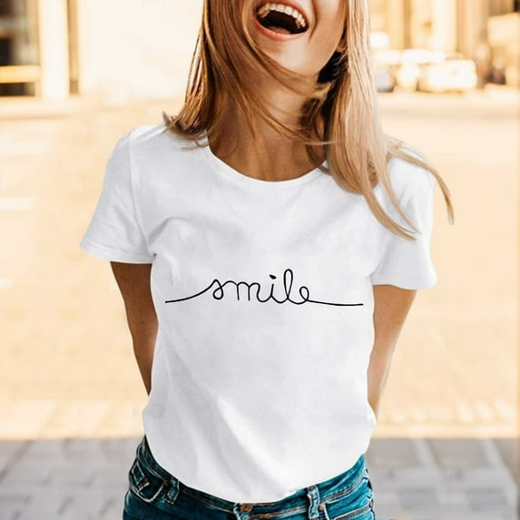 T Shirts for Women Graphic Tee Clothes Summer Short Sleeve Top Long Sleeve Summer Shirt Plain Tees for Women Long Sleeve Tops for Women 100 Polyester Shirts Women Plain Loose T Shirts for Women