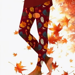 qkdmdw Women's Halloween Pumpkin Print Leggings Plus Size Ankle