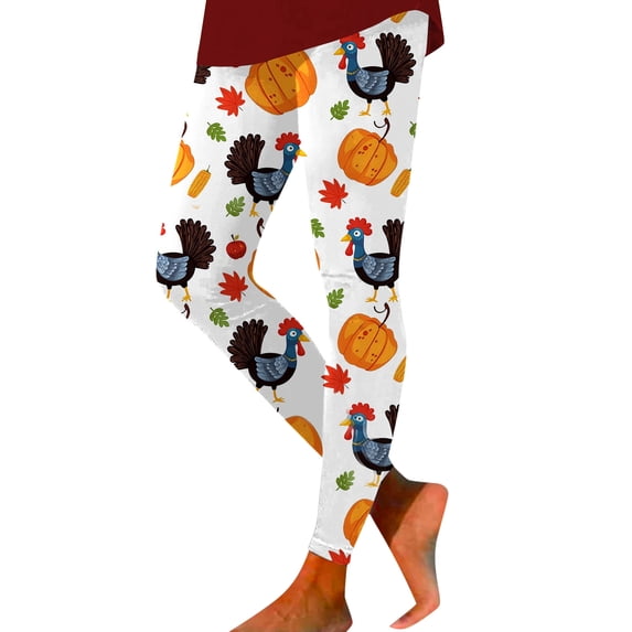 TYGHBN Thanksgiving Turkey Pumpkin Wheat Print High Waisted Tight Fitting Sports Leggings for Women plus Size Petite Leggings for Women 3x 7/8 Leggings for Women with Pockets and Mesh Clothes for
