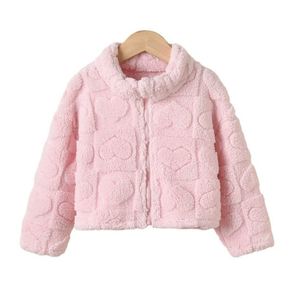 TYGHBN Toddle Girl's Zip Up Fuzzy Jacket Warm Coat Outerwear Girls Winter Jackets Cold Coat for Girls Junior Girls Winter Jackets Big Girls Hooded Jacket Girls Coat Size 6 Winter Jackets for Kids