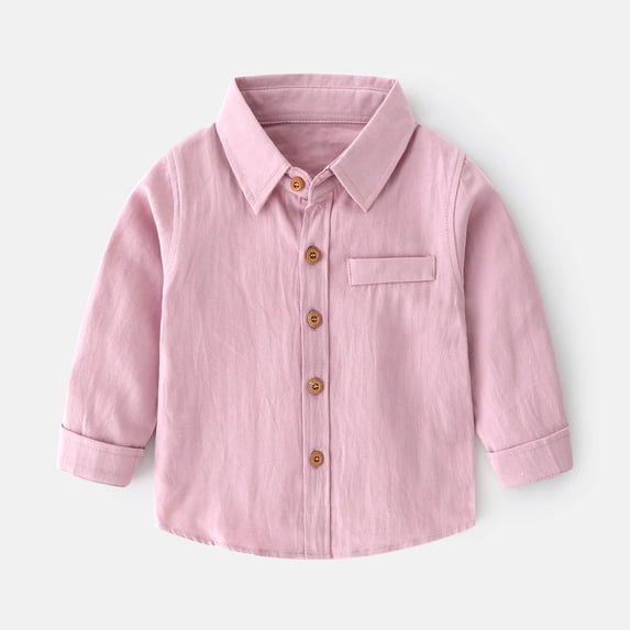 TYGHBN Toddler Boys Girls Long Sleeve Casual Solid Gentleman Tops Holiday Shirts T Shirt Kids Undershirts Children Place Boys Sleeve Boy Boy Sleeveless Shirt Boys Shirt Set Polyester Shirt Boys Kids