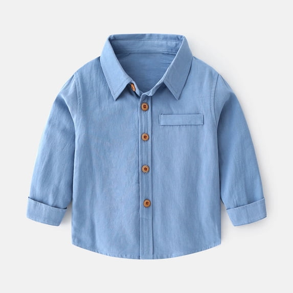 TYGHBN Toddler Boys Girls Long Sleeve Casual Solid Gentleman Tops Holiday Shirts T Shirt Kids Undershirts Children Place Boys Sleeve Boy Boy Sleeveless Shirt Boys Shirt Set Polyester Shirt Boys Kids