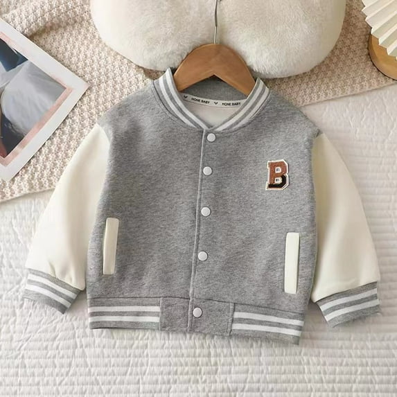 TYGHBN Toddler Boys Girls Long Sleeve Outwear Jacket Coat Patchwork Baseball Clothes Girls Snow Coat Lightweight Jacket for Kids Coat for Toddler Girl Jacket 5t Linking Children's Jacket Little Girls