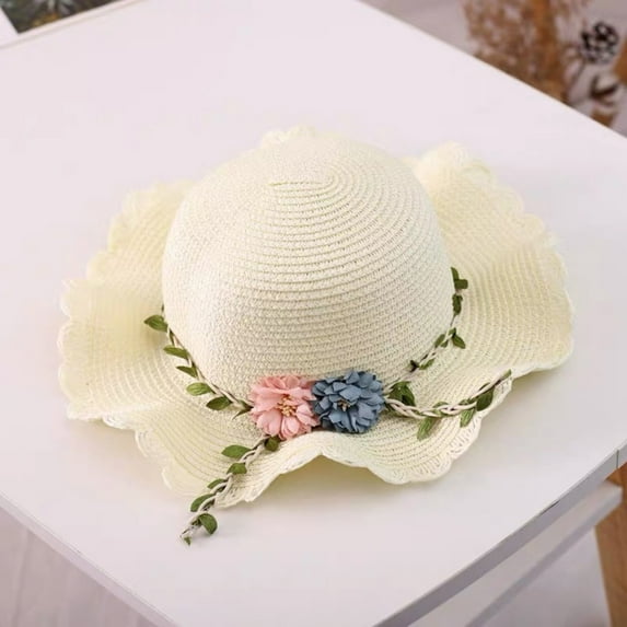 TYGHBN Toddler Girls Summer Hat Bag Set Wide Brim Sun Hats with Woven Bag Sun Beach Hats Sunhat Floral Tea Party Cap Boys Coneflower Printing Bucket Hat Hat Women Autumn Glider Hat Hat Ladies Winter