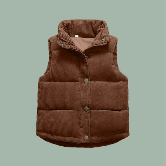 TYGHBN Toddler Kids Baby Boys Girls Corduroy Vest Fuzzy Sleeveless Coat Outerwear Pockets Winter Coats Girls Winter Coats for Toddler Snow Jacket Girls Size 8 Jacket with Goggles Jacket for Big Girls