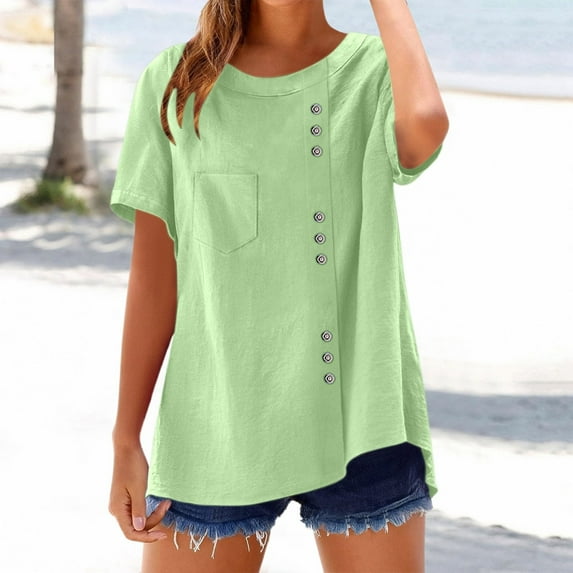 TYGHBN Trendy Women's T Shirts Casual Round Neck Top for Everyday Wear for Summer Easy To Pair with Jeans Or Casual Pants Long Sleeved Tee T Shirts Long Sleeve Women Top Women Loose Log Sleeve T