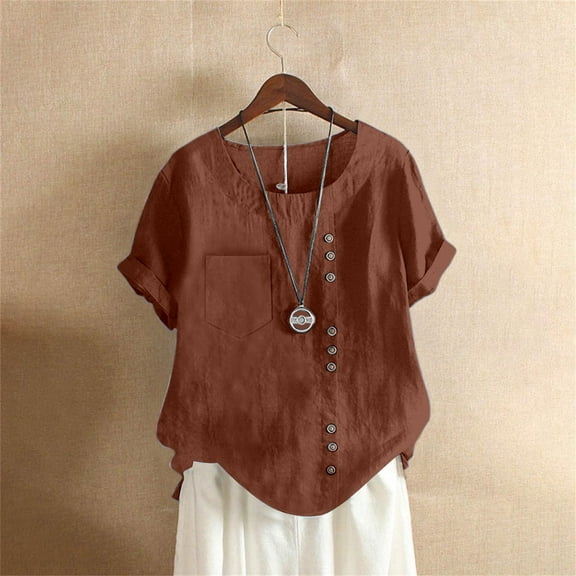 TYGHBN Trendy Women's T Shirts Casual Round Neck Top for Everyday Wear for Summer Easy To Pair with Jeans Or Casual Pants Long Sleeved Tee T Shirts Long Sleeve Women Top Women Loose Log Sleeve T