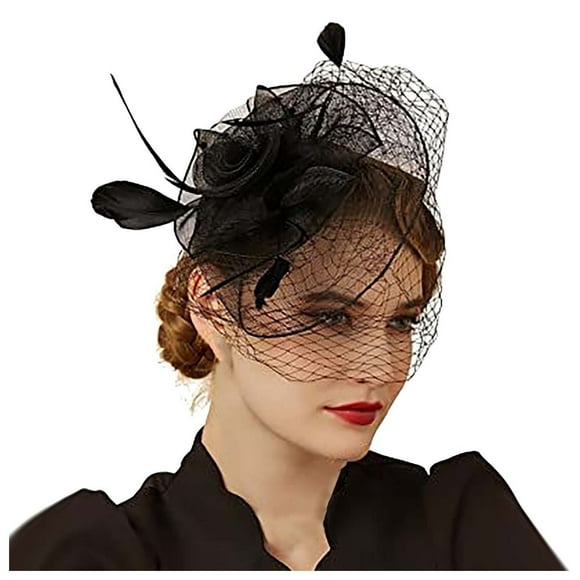 TYGHBN Vintage Feather Bridal Hat for Women Elegant Fascinator Headband for Weddings Parties and Evening Events Forehead Sweatband Metal Hair Band Men Headbands of 2 Headband 90s Men Hairband Woman