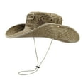 thumbnail image 1 of TYGHBN Vintage Washed Sun Hat with Brass Buckle and Unisex Outdoor Jungle Fishing Cap for Hiking and Camping X Mount Bucket Hat Men Bucket Hat Blue Outdoor Hat Men Hair Transplant Hat Men's Flat Cap, 1 of 4