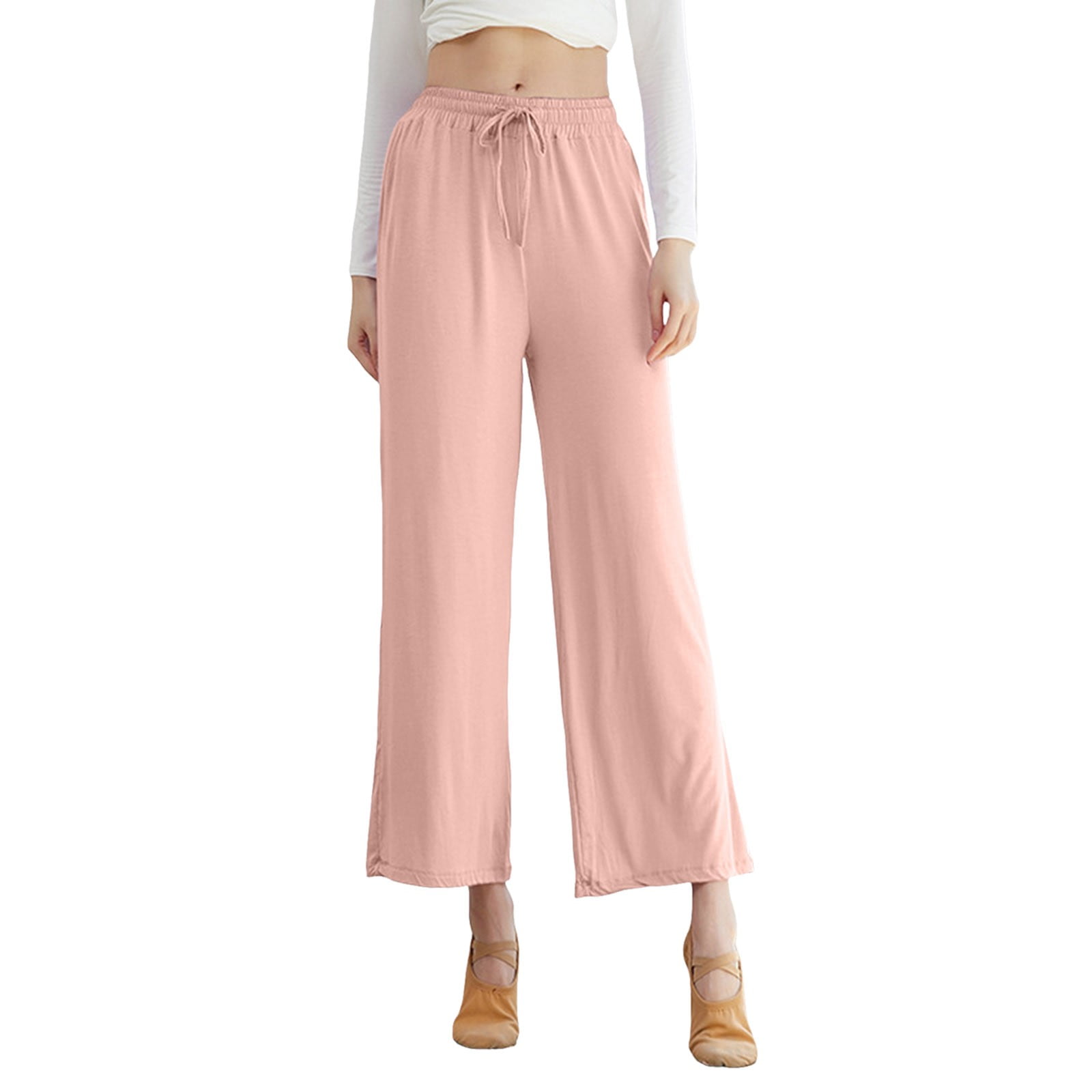 TYGHBN Wide Leg Pants High Waist Straight Vertical Vertical Stretch ...