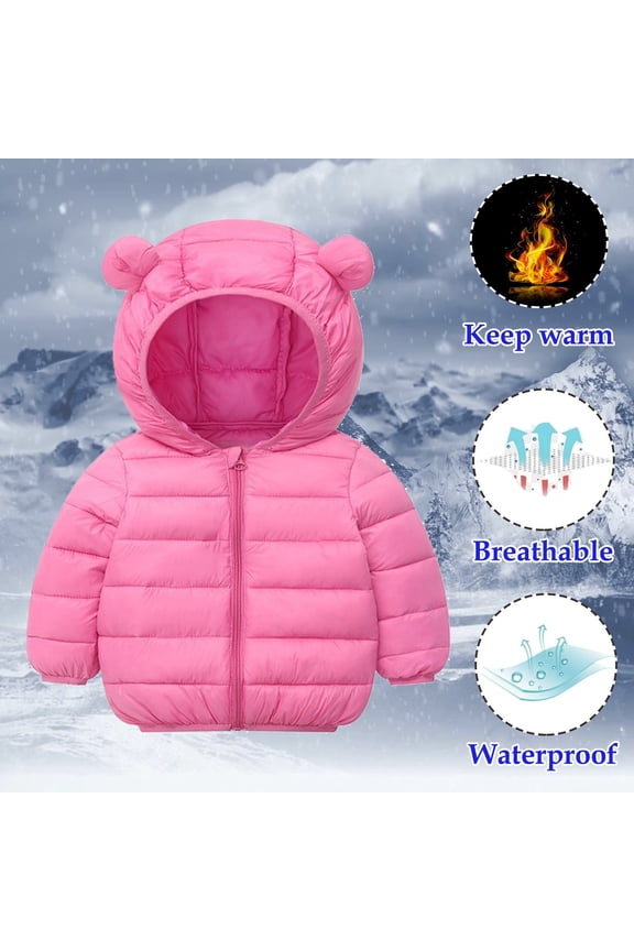 Winter Baby Kids Boys Girls Long Sleeve Keep Warm Zipper UP Hood Coat Jacket with Pocket 5t Coat Toddler Girl Dress Coat Snow Jacket Girl Jacket Girls 5t Star Coat Jacket with Streamers Girls