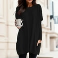 thumbnail image 1 of TYGHBN Women Autumn and Winter Comfortable Round Neck Long Sleeve Long T Shirt Top Pocket Puff Sleeve Print Top Shirts Women for Women's Tee Shirts Womens T Shirts Casual T Shirt Women Blank, 1 of 4