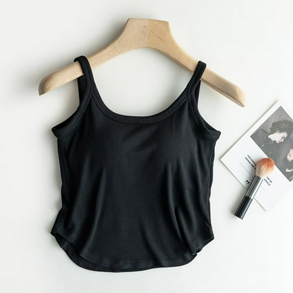 TYGHBN Women Camisole Solid Color Summer Beautiful Camisole Chest Pad Bra Integrated Sports Inner Wear Outer Wear Sleeveless Top 3x Womens Shirt and Tops for Women Sleeping Top Beach Saying Tops for