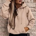 thumbnail image 1 of TYGHBN Women Casual Solid Sweatshirt Pocket Hooded Strap Long Sleeve Loose Top Hoodie Dress Women Winter Athletic Womens Hoodie Athletic Sweatshirts for Women Light Sweatshirt Hoodies Women Women S, 1 of 6