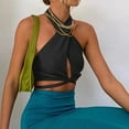 thumbnail image 1 of TYGHBN Women Casual Solid Vest Tank Shirt Sleeveless Slim Neck Backless Tops Silk Camisole Women Fashion Dress Athletic Cropped Top Athletic Tops for Women Spaghetti Top Women All Womens 2x Lace Top, 1 of 4