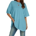 thumbnail image 1 of TYGHBN Women Crew Neck Fitted Shirt Basic Tops Short Sleeves Summer T Shirt Tops Classic T Shirt Tee Tennis Shirt Women T Shirt for Women Casual Summer Tall Long Sleeve Shirts for Women Womens Neck, 1 of 3