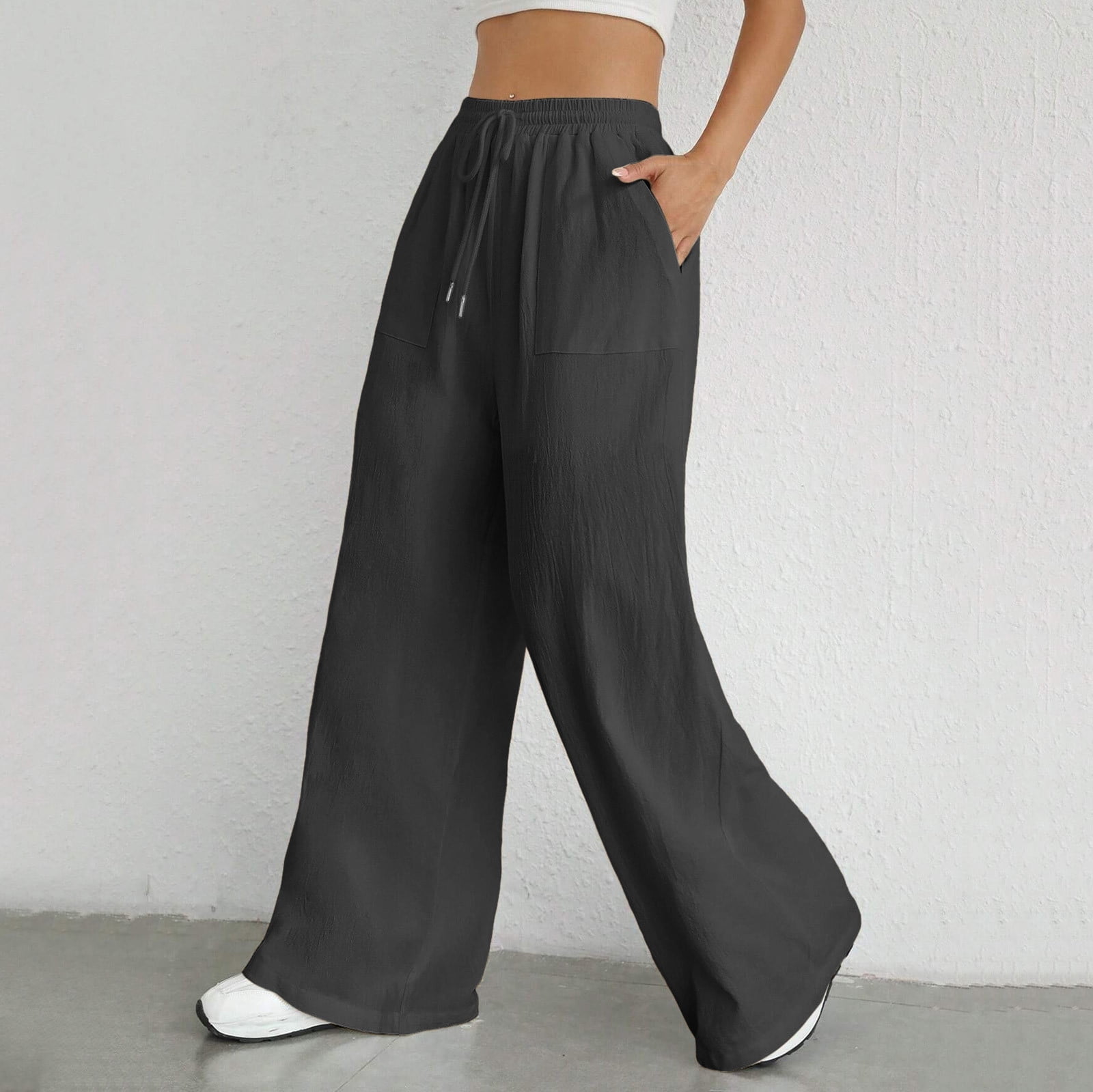 Wide Leg Casual Drawstring Pants main image 1