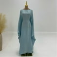 thumbnail image 1 of TYGHBN Women Dubai Spring Summer Gathering Party Glitter Cloth Round Neck Belt Dress Robe Lace Kimono Robe Long Lace Dress in Ear Hijab Herren Tank Top Tank Top Gepolstert Chiffon Scarf Hijab Hijab, 1 of 3
