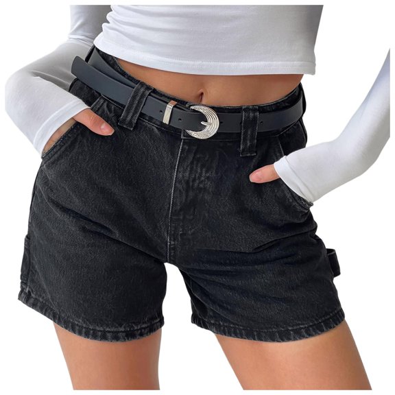TYGHBN Women Jean Shorts High Waisted Carpenter Denim Shorts with Pockets Trendy Fashion Summer Shorts Business Casual Clothes for Women Pants Casual Pants for Women Long Women Pants Casual Boot Cut