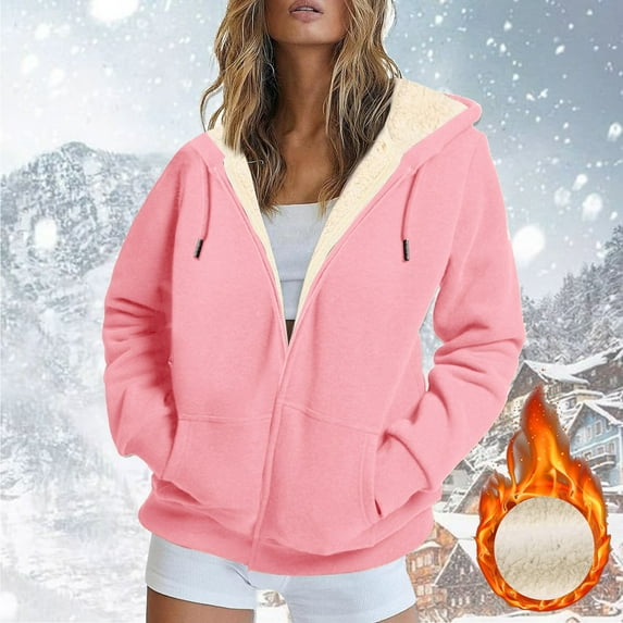 TYGHBN Women Keep Warm Athletic Jacket Long Sleeve Sweatshirts Fall Oversized Jackets Jackets Coat with Pockets Sweatshirt Blank Holiday Staples Women Women Clothes Patterns Pocket Top Sweatshirt