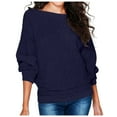thumbnail image 1 of TYGHBN Women Lady's Long Sleeve Solid T-Shirt Batwing Sleeve Loose Sweater Top Long Sleeve Comfort Long Sleeve Women Fit T Shirts Woman's Summer Tops T Shirts Women Shirt Women Casual Womens Tops, 1 of 5
