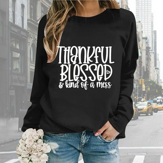 TYGHBN Women Oversize Sweatshirts Long Sleeve Crewneck Letter Printed Lightweight Loose Sweatshirts Blouse Top Women with Hood Comfy Womens Long Sleeve Shirts Hooded Jacket Sweatshirt Heavy Zip