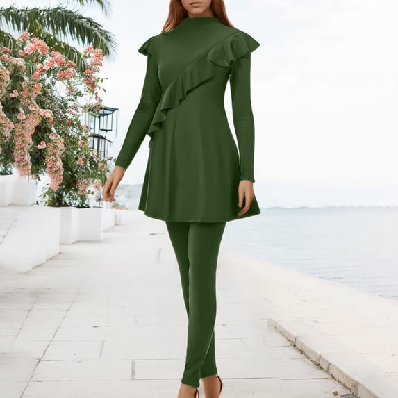 TYGHBN Women Oversized Swimsuit Conservative Swimsuit Long Sleeve Trousers Swim Cap Three Piece Swimsuit Women 3x Dresses Women's Swim Shirt Short Sleeve Nigerian Dresses for Women Long Sleeve