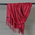 thumbnail image 1 of TYGHBN Women Pashmina Scarf Soft Solid Plain Shawl Wrap Fashion Warm Neck with Fringes Scarves Women Winter Southwest Wool Scarf Silk Fashion Head Scarf Scarf for Women Warm Scarf Outfit Fashion, 1 of 4