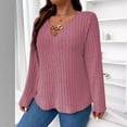 thumbnail image 1 of TYGHBN Women Plus Size V Neck Tops for Women Long Sleeve Lightweight Knitwear Winter Solid Color Loose Casual Sweater Shirt Vs Half Zip Fuzzy Quarter Zip Pullover Women Business Casual Sweaters for, 1 of 5
