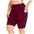 thumbnail image 1 of TYGHBN Women Shorts Plus Size High Waist Workout Athletic Shorts Seamless Lifting Yoga Shorts with Pockets Women's Boy Shorts Underwear Tights with Pockets for Women 2x Maternity Tops Maternity Tops, 1 of 5