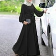 thumbnail image 1 of TYGHBN Women Solid Color Long Sleeve Ruffle Dress Long Sleeve Prayer Clothes Two Piece Dress for Women Formal Long Head Dress Clothes for Women Set Silk Gloves for Women Stretch Long Sleeve Gown Long, 1 of 4