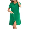 thumbnail image 1 of TYGHBN Women Solid Comfortable Casual Skirt Loose Pajamas Short Sleeve Nightgown Women Bath Robes Female Soft Towel Robes for Women Robes for Teens Pajamas Women Teal Robe Robe with Hoodie Body Towel, 1 of 6