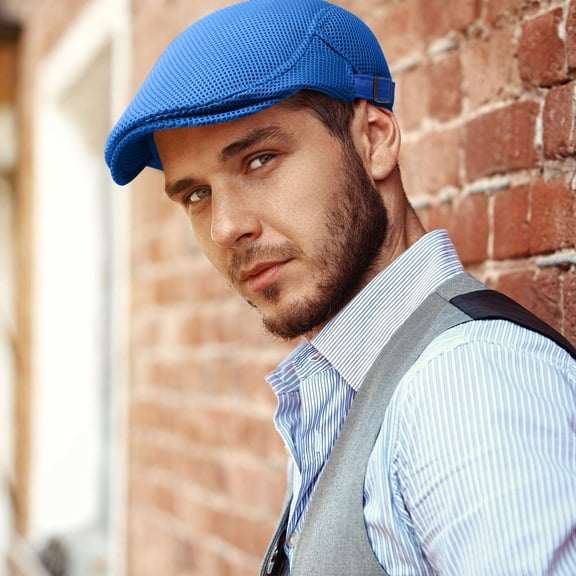 TYGHBN Women Summer Thin Retro Hollow Mesh Breathable Adjustable Sun Cap 1920s Camera Hat Pin French Berate Hat French Officer Hat Knit Hats for Women Mens Hat Teal Hat Leather Womens Hat for Hair