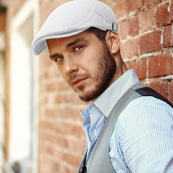 TYGHBN Women Summer Thin Retro Hollow Mesh Breathable Adjustable Sun Cap Bureau Hat The Hat Vintage Hats Men's Hat Plaid Hats Women Cabaret Hat Solid Women Hat Men Artist for Women Large French Hat