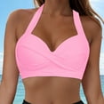 thumbnail image 1 of TYGHBN Women Swimwear Tops Underwire Full Coverage Bikini Top Push Up Swim Crop Top Tie Back Bathing Suit Tops V Cut Bikini Bikini Bottoms Women Bikini for Men Ruffled Bikini Bottoms Bikini Dress, 1 of 6