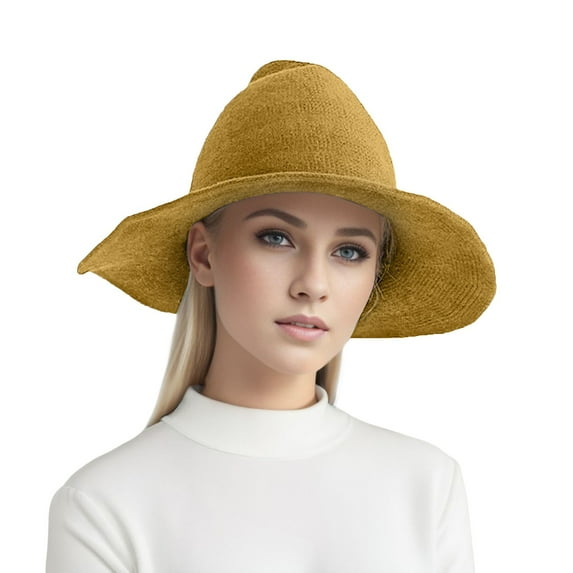 TYGHBN Women Thickening Type Daily and Festival Witch Collapsible Hat Knitted Steepletop Hat Apparel Hat Women Toddler Fedora Hats for Boys Cowboy Hat Sparkly Hillbilly Hat Cow Head Plain Cowboy Hat