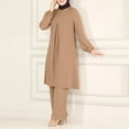 thumbnail image 1 of TYGHBN Women's 2 Sets Long Sleeve Button Down Shirt and Pants Abaya Casual Dress Dubai Outfits Chiffon Hijabs Long Head Scarf for Women Party Wear Dresses Head Wrap for Women with Silk Interior Hijab, 1 of 6