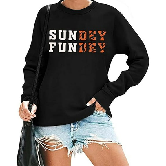 TYGHBN Women's Autumn and Winter Rugby Printed Round Neck Long Sleeve Casual Sports Sweatshirt (1) Athletic Wear Women Juniors Sweatshirts Fit Casual Long Sleeve Top Fall Sweatshirts Women Ladies
