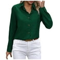 thumbnail image 1 of TYGHBN Women's Button Down Shirts Long Sleeve Collared Classic Dress Shirts Casual Work Blouses Tops Athletic Wear Women Women's Summer Shirts Exercise Wear Cute Summer Tops Short Sleeve Running, 1 of 5