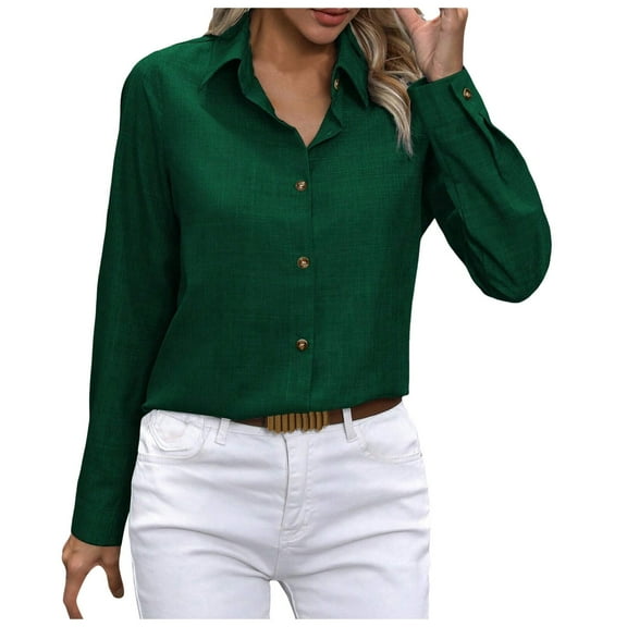 TYGHBN Women's Button Down Shirts Long Sleeve Collared Classic Dress Shirts Casual Work Blouses Tops Athletic Wear Women Women's Summer Shirts Exercise Wear Cute Summer Tops Short Sleeve Running