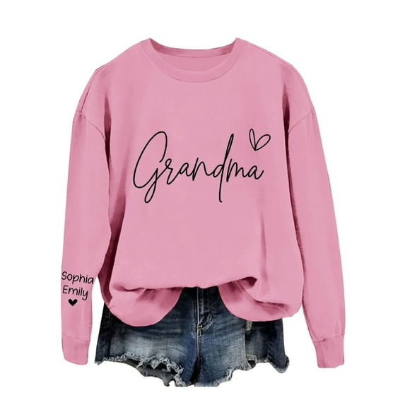 TYGHBN Women's Casual Fashion Trendy Mom Theme Printed Round Neck Long Sleeve Sweatshirt Hoodie Women Warm Colla Sweatshirt Lady Sweatshirts Women Binding Athletic Zip up Hoodie Women Full Jacket